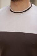 Erkek Bisiklet Yaka Parçalı Renk Kısa Kollu Tshirt resmi
